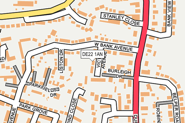 DE22 1AN map - OS OpenMap – Local (Ordnance Survey)