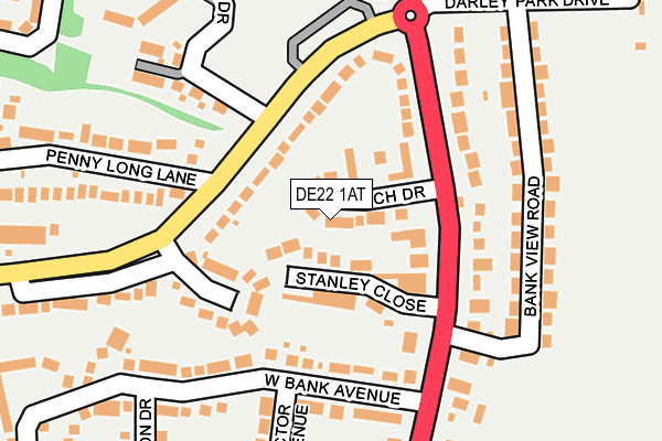 DE22 1AT map - OS OpenMap – Local (Ordnance Survey)