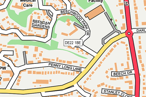 DE22 1BE map - OS OpenMap – Local (Ordnance Survey)
