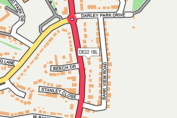 DE22 1BL map - OS OpenMap – Local (Ordnance Survey)