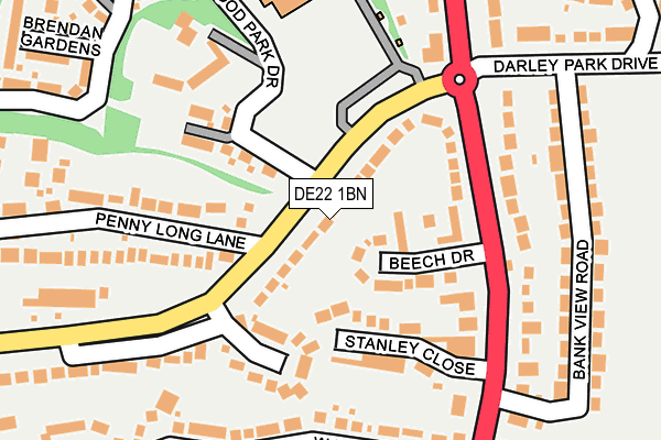DE22 1BN map - OS OpenMap – Local (Ordnance Survey)