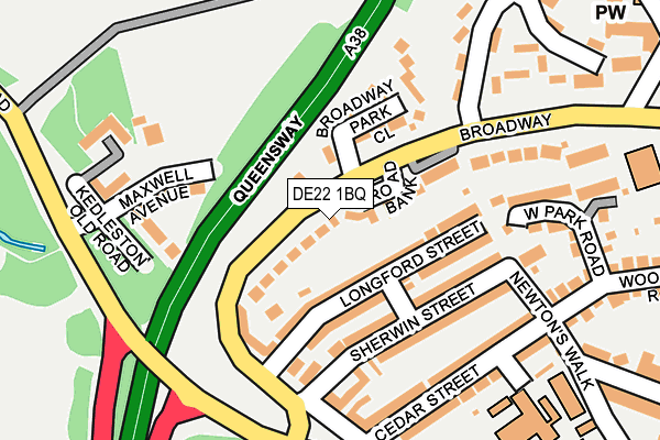 DE22 1BQ map - OS OpenMap – Local (Ordnance Survey)