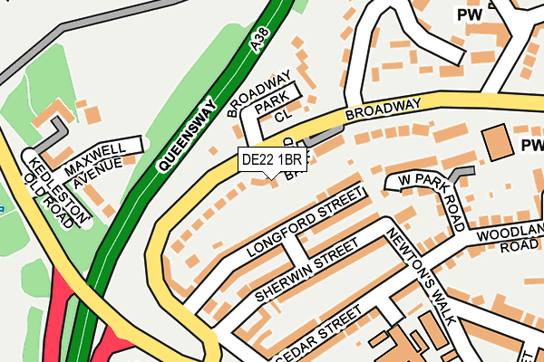 DE22 1BR map - OS OpenMap – Local (Ordnance Survey)