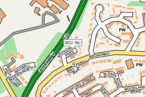 DE22 1BU map - OS OpenMap – Local (Ordnance Survey)