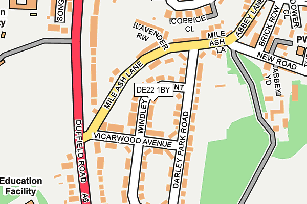 DE22 1BY map - OS OpenMap – Local (Ordnance Survey)