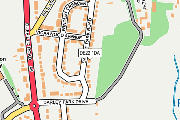 DE22 1DA map - OS OpenMap – Local (Ordnance Survey)
