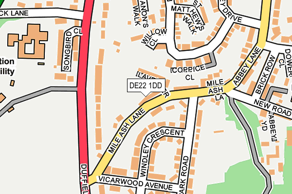 DE22 1DD map - OS OpenMap – Local (Ordnance Survey)