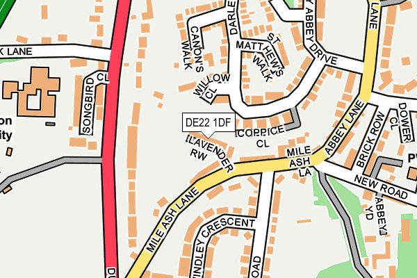 DE22 1DF map - OS OpenMap – Local (Ordnance Survey)