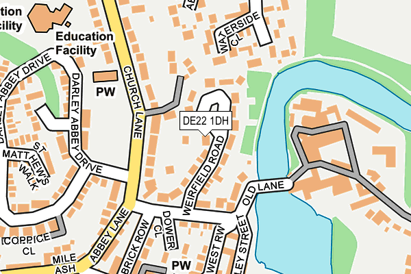 DE22 1DH map - OS OpenMap – Local (Ordnance Survey)