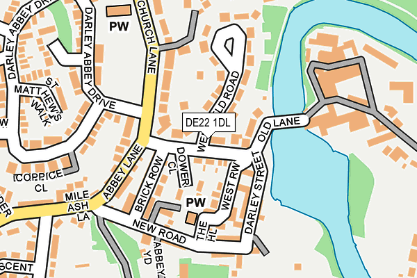 DE22 1DL map - OS OpenMap – Local (Ordnance Survey)