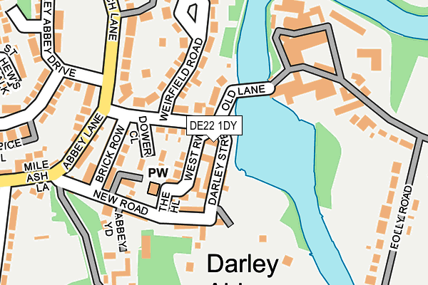 DE22 1DY map - OS OpenMap – Local (Ordnance Survey)
