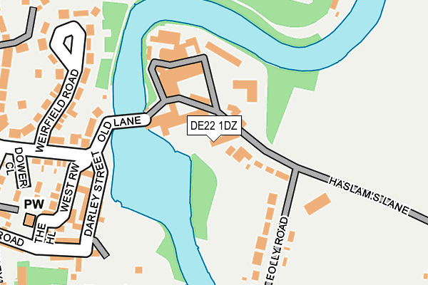 DE22 1DZ map - OS OpenMap – Local (Ordnance Survey)