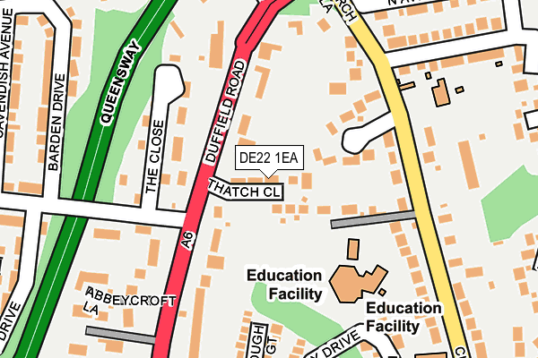 DE22 1EA map - OS OpenMap – Local (Ordnance Survey)