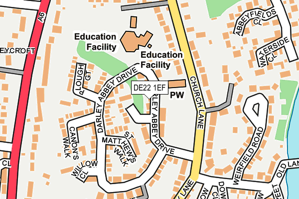 DE22 1EF map - OS OpenMap – Local (Ordnance Survey)