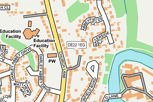 DE22 1EG map - OS OpenMap – Local (Ordnance Survey)