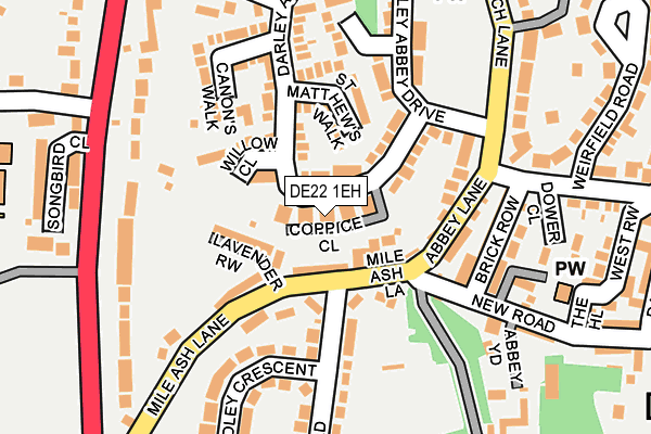 DE22 1EH map - OS OpenMap – Local (Ordnance Survey)
