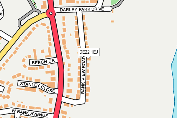 DE22 1EJ map - OS OpenMap – Local (Ordnance Survey)
