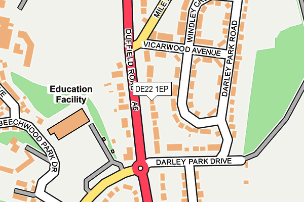 DE22 1EP map - OS OpenMap – Local (Ordnance Survey)