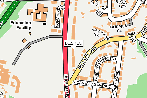 DE22 1EQ map - OS OpenMap – Local (Ordnance Survey)