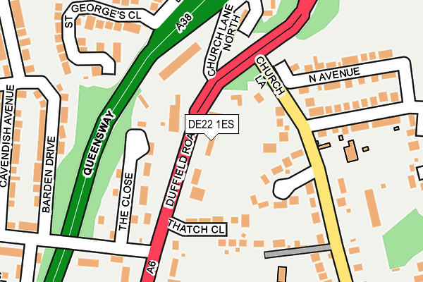 DE22 1ES map - OS OpenMap – Local (Ordnance Survey)