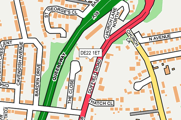 DE22 1ET map - OS OpenMap – Local (Ordnance Survey)