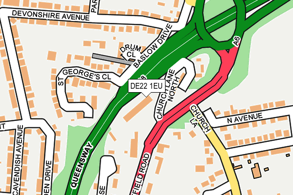 DE22 1EU map - OS OpenMap – Local (Ordnance Survey)