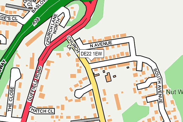 DE22 1EW map - OS OpenMap – Local (Ordnance Survey)