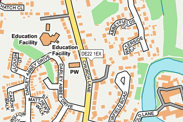 DE22 1EX map - OS OpenMap – Local (Ordnance Survey)