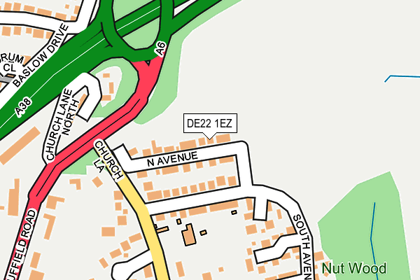 DE22 1EZ map - OS OpenMap – Local (Ordnance Survey)