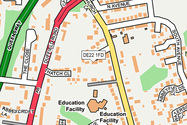 DE22 1FD map - OS OpenMap – Local (Ordnance Survey)