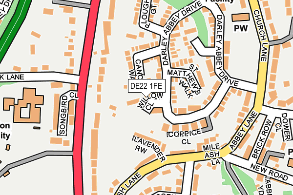 DE22 1FE map - OS OpenMap – Local (Ordnance Survey)