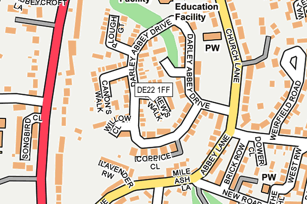 DE22 1FF map - OS OpenMap – Local (Ordnance Survey)