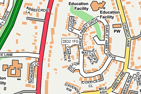 DE22 1FG map - OS OpenMap – Local (Ordnance Survey)