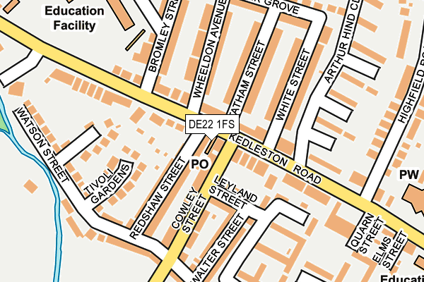 DE22 1FS map - OS OpenMap – Local (Ordnance Survey)