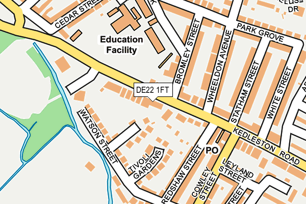 DE22 1FT map - OS OpenMap – Local (Ordnance Survey)