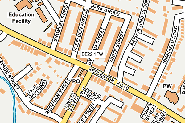 DE22 1FW map - OS OpenMap – Local (Ordnance Survey)