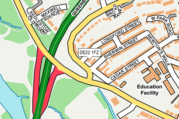DE22 1FZ map - OS OpenMap – Local (Ordnance Survey)