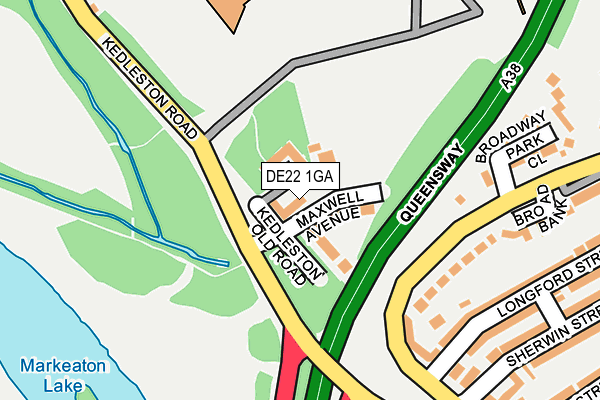 DE22 1GA map - OS OpenMap – Local (Ordnance Survey)