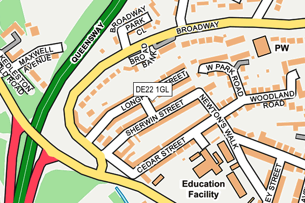 DE22 1GL map - OS OpenMap – Local (Ordnance Survey)