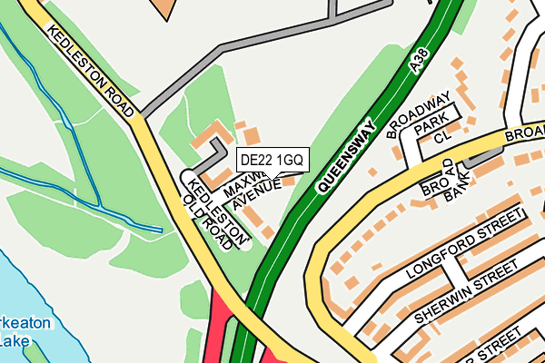 DE22 1GQ map - OS OpenMap – Local (Ordnance Survey)