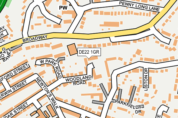 DE22 1GR map - OS OpenMap – Local (Ordnance Survey)