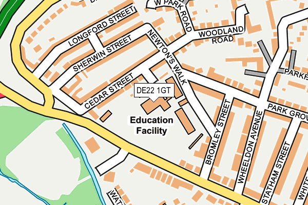 DE22 1GT map - OS OpenMap – Local (Ordnance Survey)