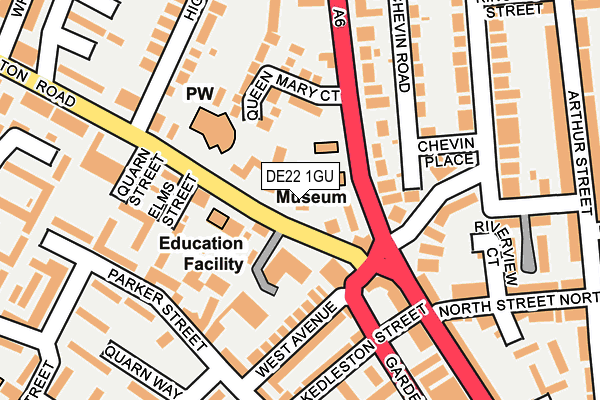 DE22 1GU map - OS OpenMap – Local (Ordnance Survey)