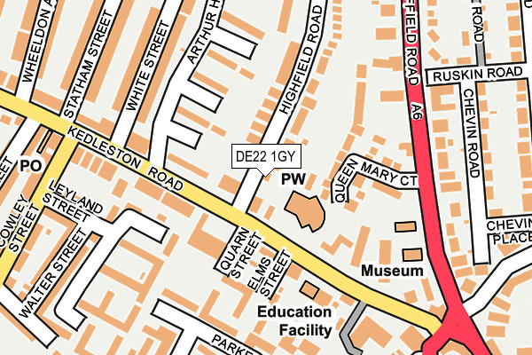DE22 1GY map - OS OpenMap – Local (Ordnance Survey)