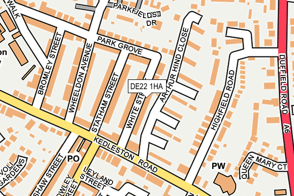 DE22 1HA map - OS OpenMap – Local (Ordnance Survey)