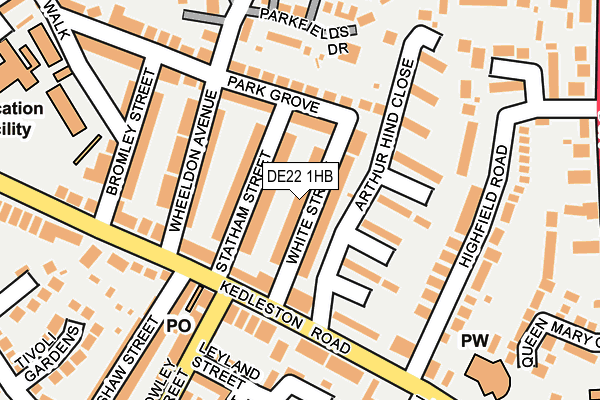 DE22 1HB map - OS OpenMap – Local (Ordnance Survey)