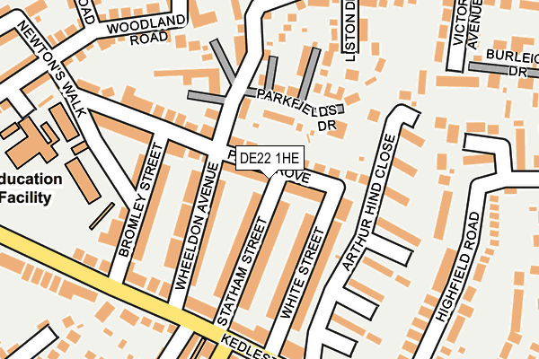 DE22 1HE map - OS OpenMap – Local (Ordnance Survey)