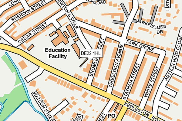 DE22 1HL map - OS OpenMap – Local (Ordnance Survey)