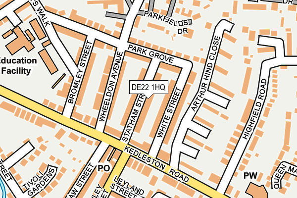 DE22 1HQ map - OS OpenMap – Local (Ordnance Survey)