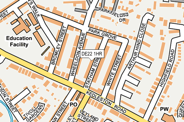 DE22 1HR map - OS OpenMap – Local (Ordnance Survey)